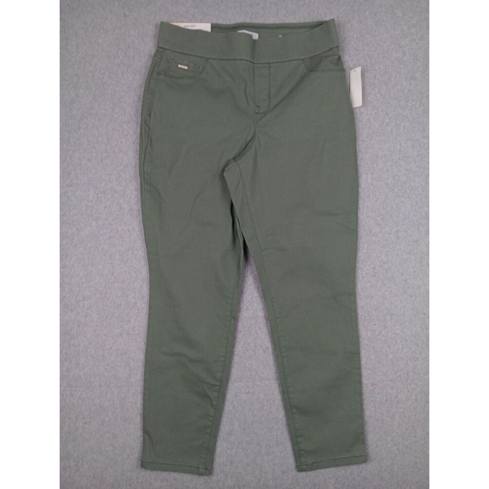 Nine West Womens Heidi Pull On Waist Stretch Denim Jean Pants Agave Green Size 8